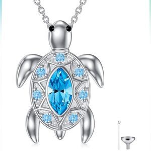14k 925 Turtle Urn Ashes Necklace